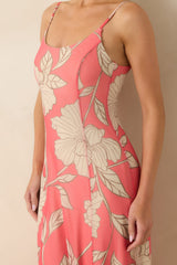 Z Supply Pink Coral Charisma Bloom Mesh Midi Dress