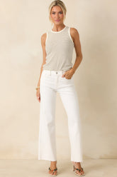 FRNCH Volga Ivory Stripe Tank Top