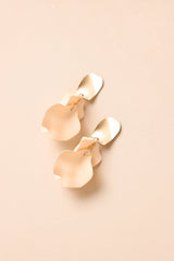 Turning A New Leaf White Peach & Gold Earrings