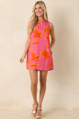 MINKPINK Elodie Pink Multi Floral Shift Mini Dress
