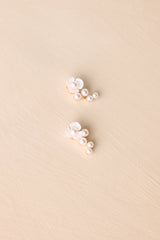 Dewdrop Bloom Gold & Pearl Flower Drop Earrings