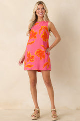MINKPINK Elodie Pink Multi Floral Shift Mini Dress