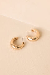 Just a Little Gossip Gold Faceted Hoop Earrings