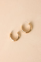 Worth the Hype Gold Textured Hoop Earrings