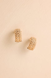 Woven in Wonder Gold Weave Texture Hoop Earrings