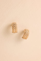 Woven in Wonder Gold Weave Texture Hoop Earrings
