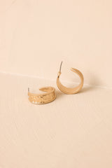 Stolen Glances Gold Hammered Hoop Earrings