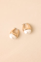 Modern Heirloom Gold Pearl Hoop Statement Earrings