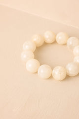 Oyster Moon Ivory Marbled Beaded Stretch Bracelet