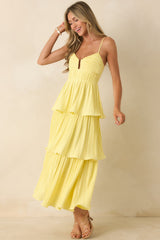 ASTR The Label Lupin Yellow Tiered Maxi Dress