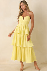 ASTR The Label Lupin Yellow Tiered Maxi Dress