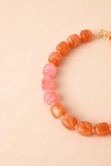 Cheers to That Orange & Pink Beaded Necklace