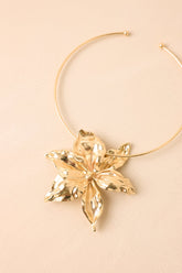 Grow Boldly Gold Floral Statement Necklace