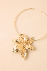 Grow Boldly Gold Floral Statement Necklace