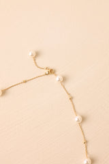All the Way Around Gold Pearl Chain Necklace