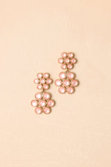 Sweet Pea Pink Floral Statement Drop Earrings