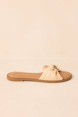 Harbor Light Natural Raffia Bow Slide Sandals