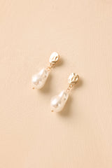 On the Moonlit Shore Gold & Pearl Drop Earrings