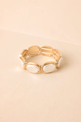 Pearly Ever After Gold & Textured Pearlescent Stretch Bracelet