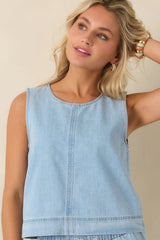 Z Supply Sun Seeker Light Wash Cotton Denim Tank