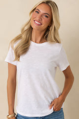 Good To Have Around White Cotton Modal Tee