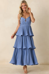 ASTR The Label Lupin Blue Tiered Maxi Dress