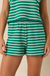 Z Supply Tilly Rainforest Green Cotton Stripe Short