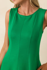 Soft Landing Green Paneled Sleeveless Midi Dress