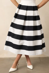Memories in Focus Black & White Midi Skirt