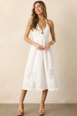 MINKPINK Romina Broderie White Midi Dress