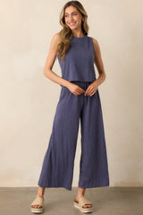 Z Supply Worn Blue Sloane Textured Slub Top