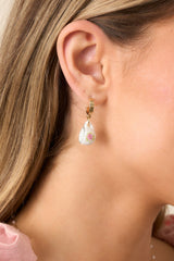 Time Well Spent Ivory Teacup Charm Earrings
