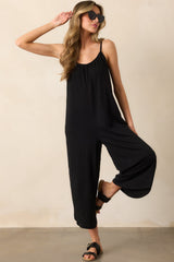 Z Supply Black Textured Flared Jumpsuit