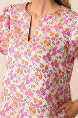 Head In The Clouds Pink Floral Jacquard Mini Dress