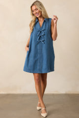 Nothing More Medium Wash Cotton Denim Mini Dress