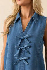 Nothing More Medium Wash Cotton Denim Mini Dress