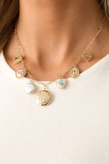 So In Love Gold Multi Charm Necklace