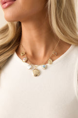 So In Love Gold Multi Charm Necklace