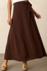 Z Supply Brown Salerno Wrap Midi Skirt