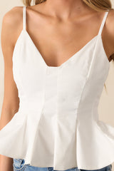 My Only Muse White Sleeveless Peplum Crop Top