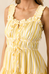 When Life Gives You Lemons Yellow Stripe Mini Dress