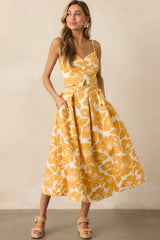 Santorini Sunsets Yellow Floral Jacquard Crop Top