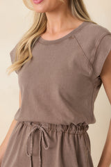 Z Supply Perfectly Taupe Cotton Kalani Mini Dress