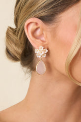 Love That for You Blush Floral Teardrop Earrings