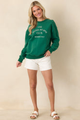 Home By 8PM Club Forest Green Cotton Crewneck Sweatshirt