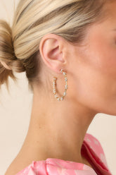 Found At Last Gold Faux Diamond Hoops