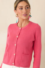 Prosperina Kennedy Azalea Pink Cotton Cardigan