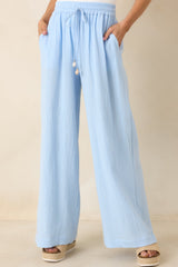 Paradisa Dunedin Oceana Blue Cotton Drawstring Pants