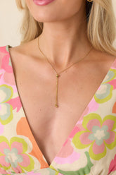 Just a Little Something Gold Lariat Necklace