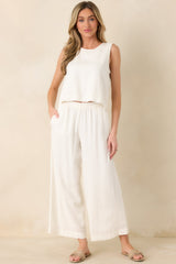 Z Supply White Scout Linen Pants